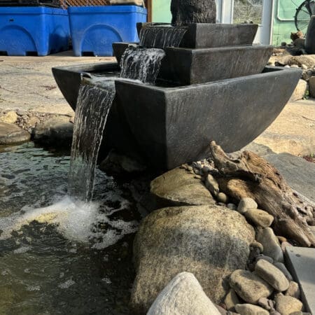 three tier square spillway bowl fountain