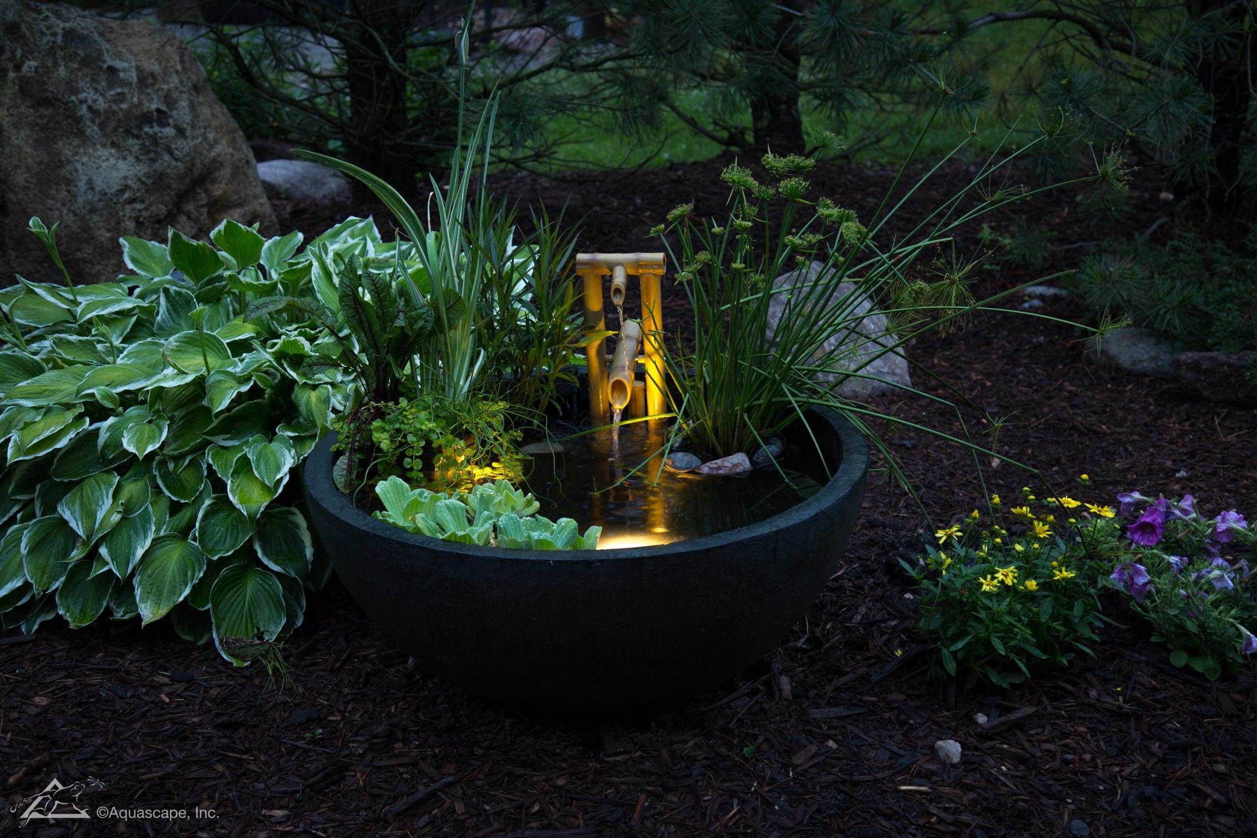 medium green slate patio pond 03